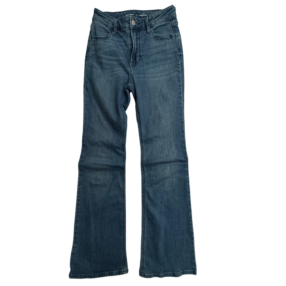 Old Navy Wow Flare Jeans Womens 0 High Rise Stretch Medium Wash Denim Pants